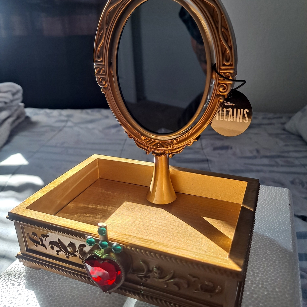Gold Jewelry Box with Mirror
